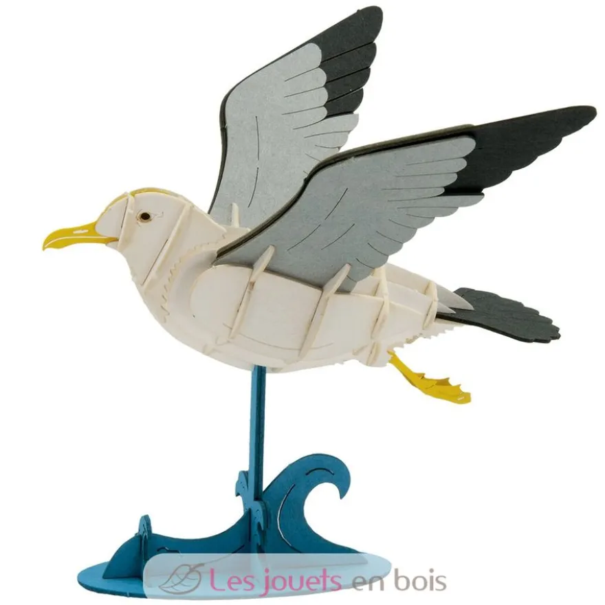 Maquette 3D en papier mouette blanche - Fridolin