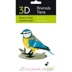 Maquette 3D en papier Mésange bleue - Fridolin
