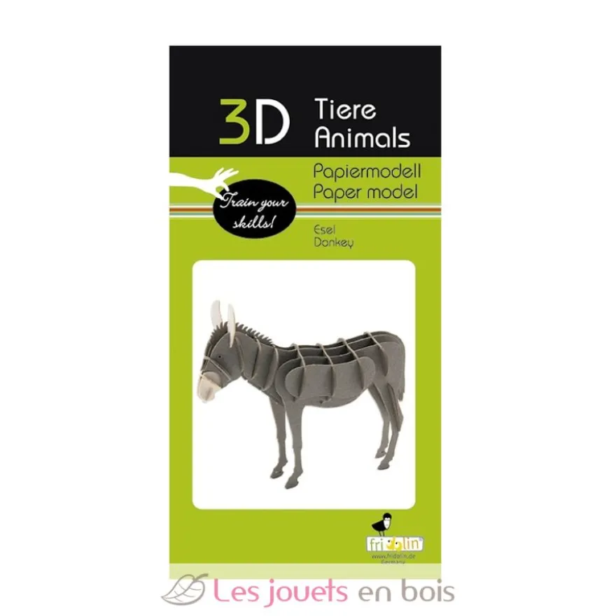 Maquette 3D en papier âne - Fridolin