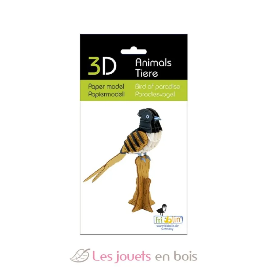 Maquette 3D en papier Oiseau de paradis - Fridolin