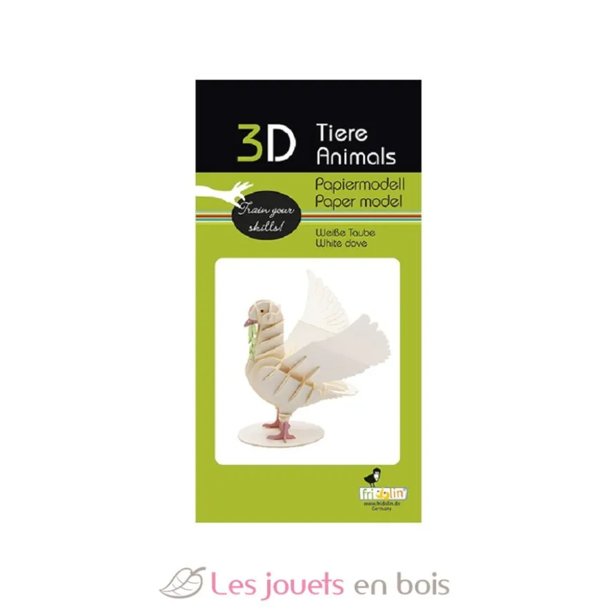 Maquette 3D en papier Pigeon blanc - Fridolin
