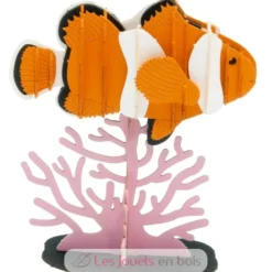 Maquette 3D en papier Poisson clown orange - Fridolin