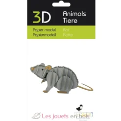 Maquette 3D en papier Rat gris - Fridolin