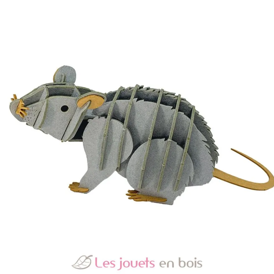 Maquette 3D en papier Rat gris - Fridolin