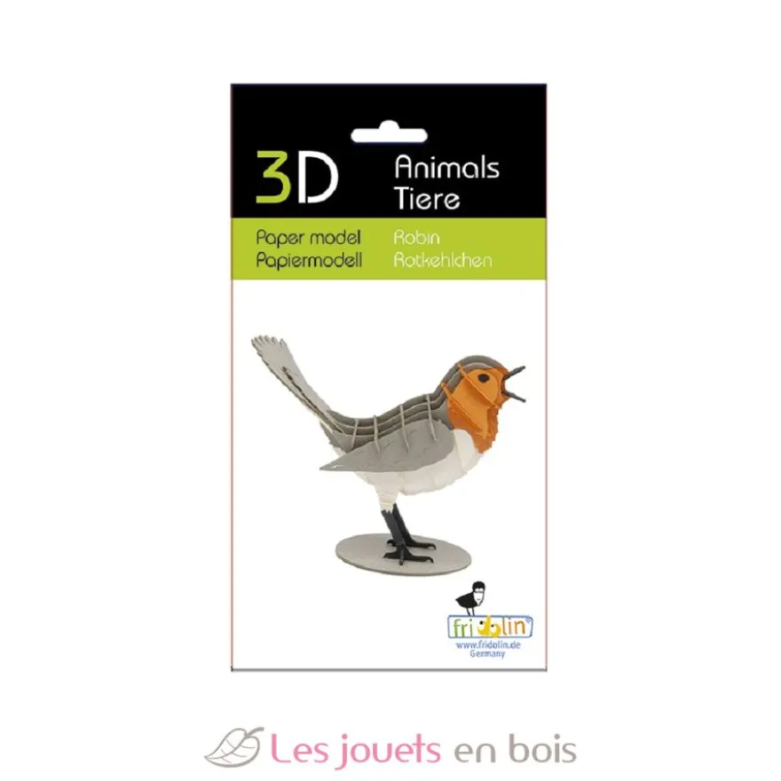 Maquette 3D en papier Rouge-gorge - Fridolin