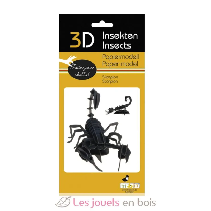 Maquette 3D en papier Scorpion noir - Fridolin
