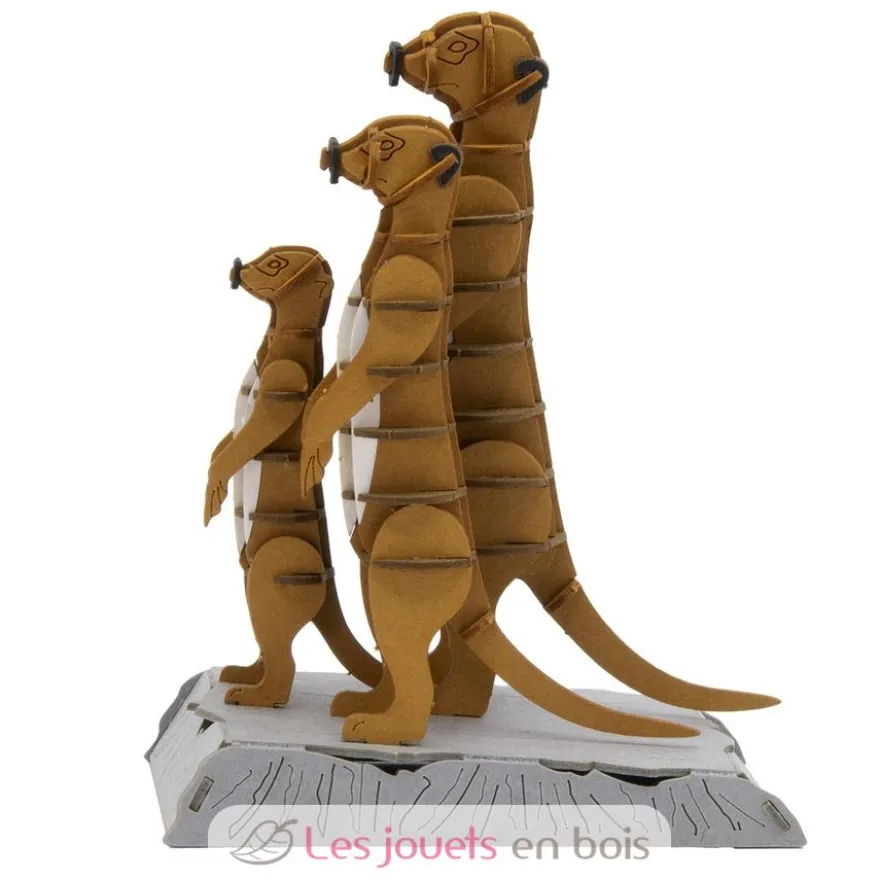 Maquette 3D en papier Suricates marron - Fridolin
