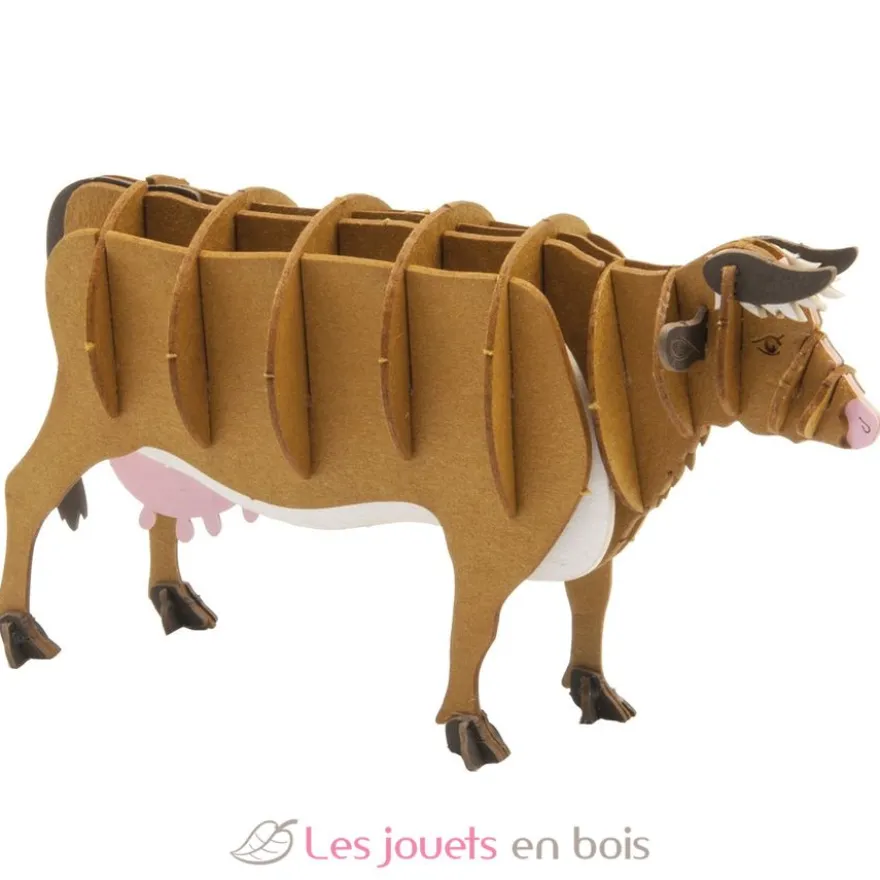 Maquette 3D en papier vache brune - Fridolin