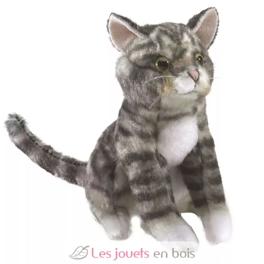Marionnette à doigt Mini Chat tigré gris - Folkmanis