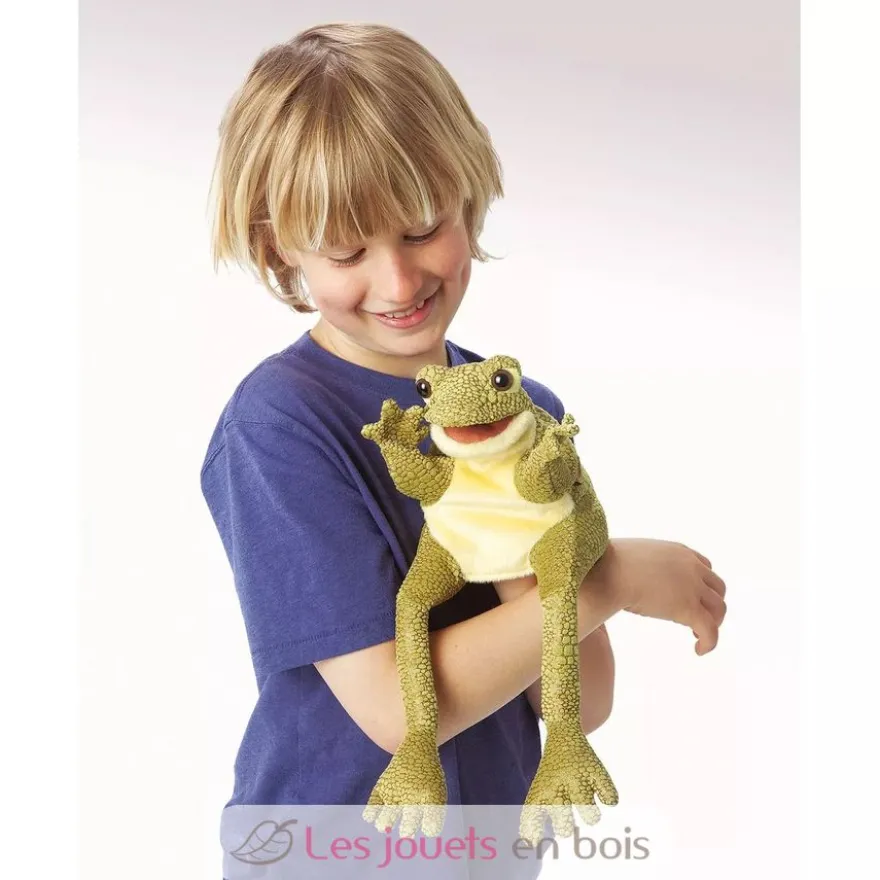 Marionnette à main Grenouille rigolote verte - Folkmanis