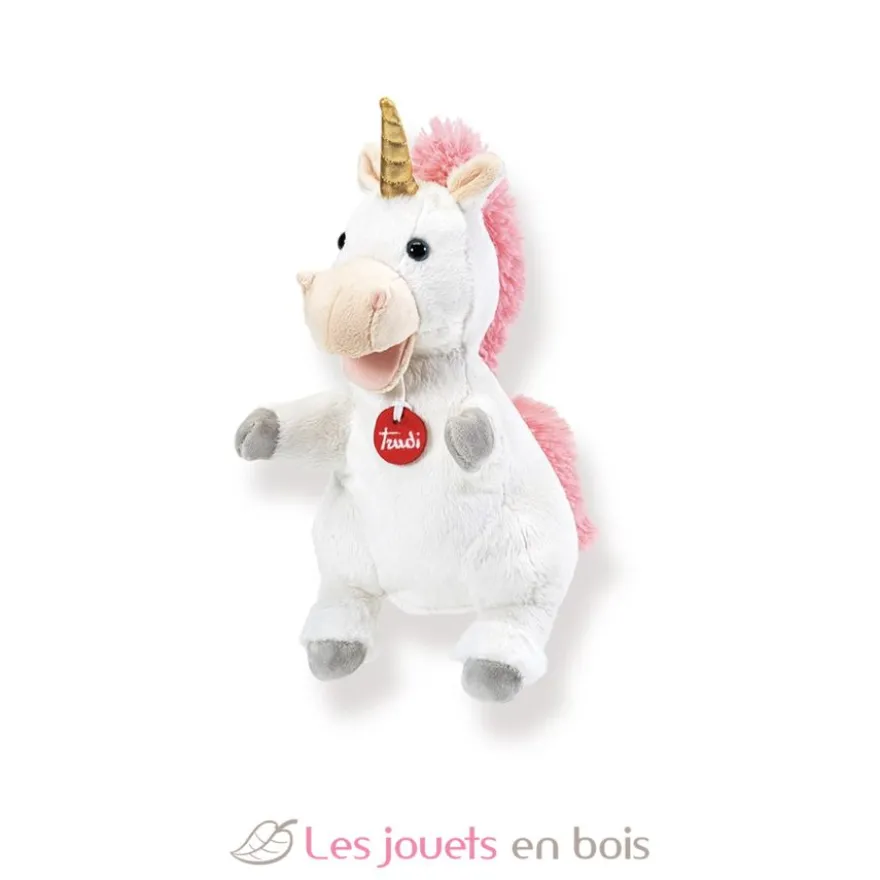 Marionnette à main Licorne blanche - Trudi