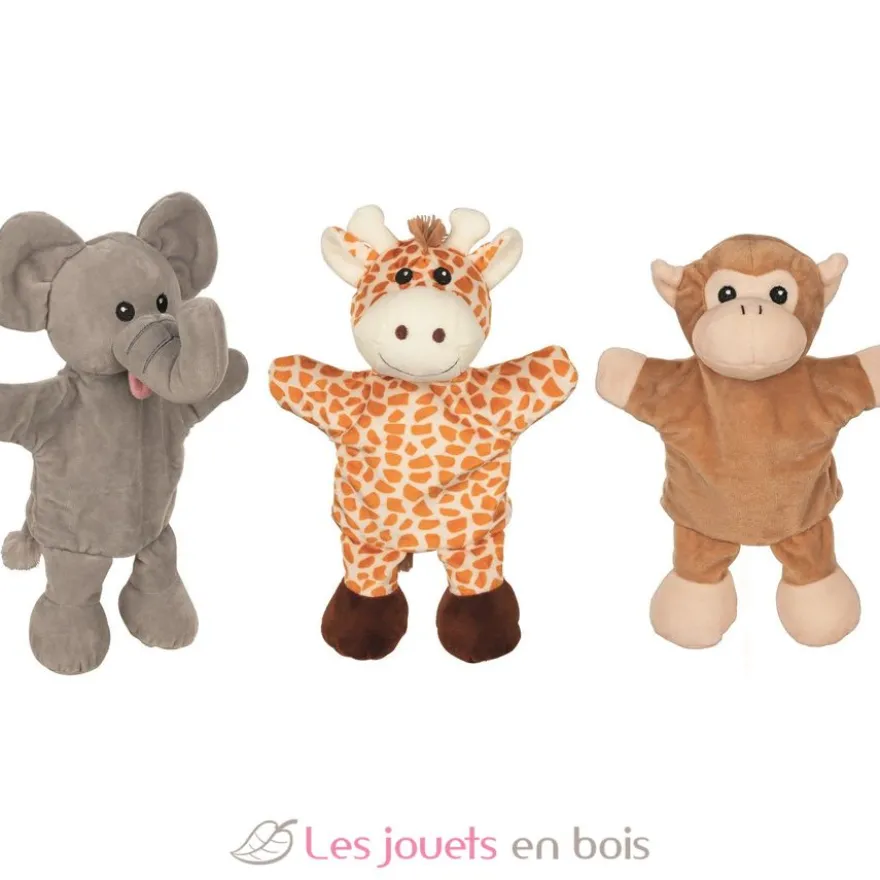 Marionnettes girafe singe éléphant - Goki