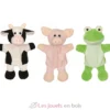 Marionnettes vache cochon grenouille - Goki