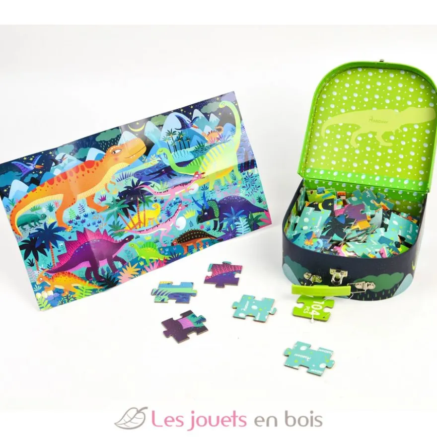 Ma Valise Puzzle Dinosaures 104 pcs - Mideer