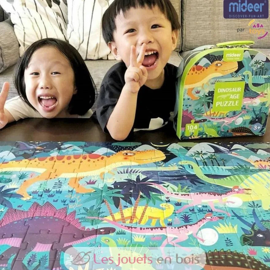 Ma Valise Puzzle Dinosaures 104 pcs - Mideer