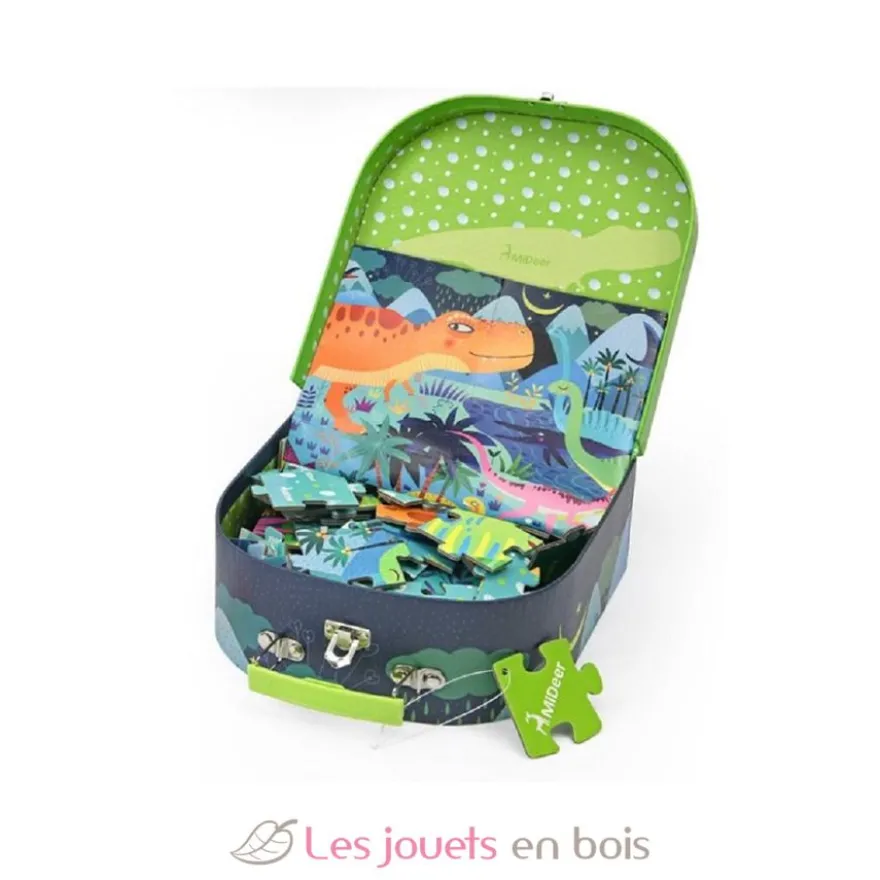 Ma Valise Puzzle Dinosaures 104 pcs - Mideer