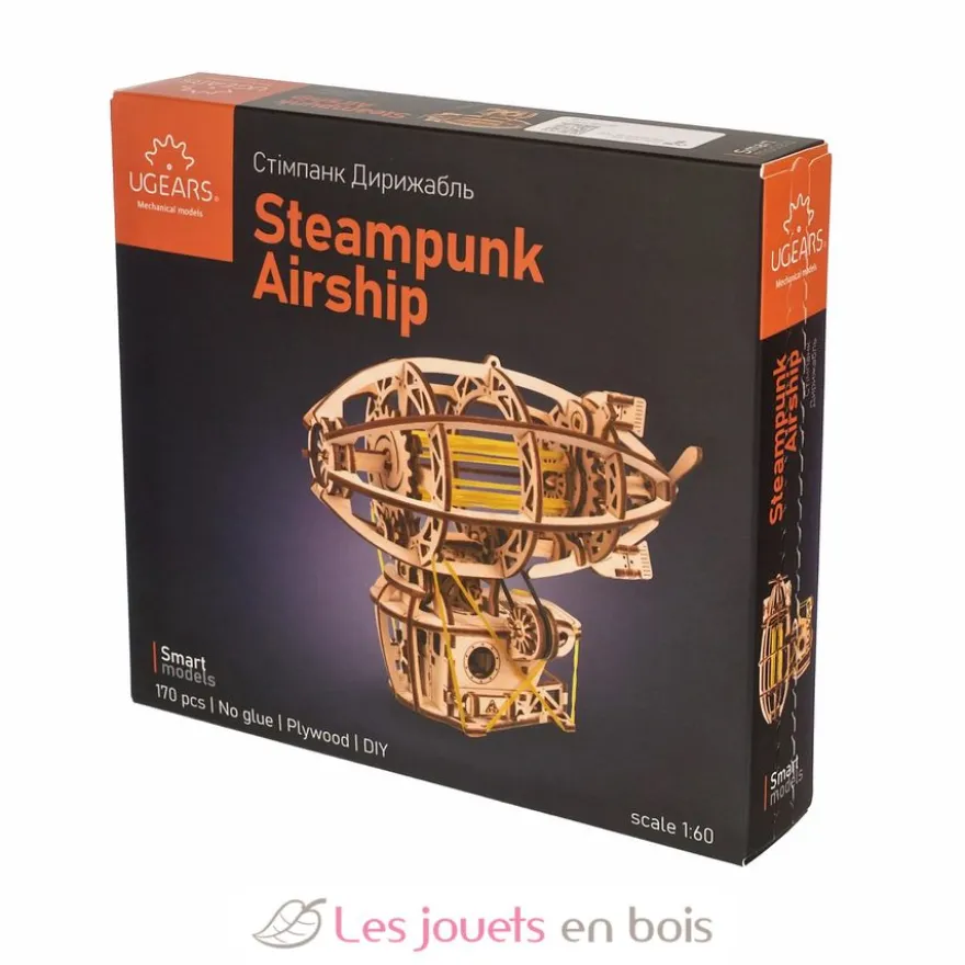 Mini Dirigeable Steampunk - Puzzle 3D mécanique en bois - Ugears