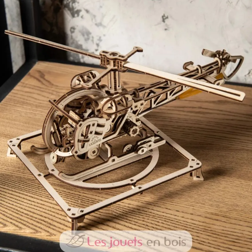 Mini Hélicoptère - Puzzle 3D mécanique en bois - Ugears
