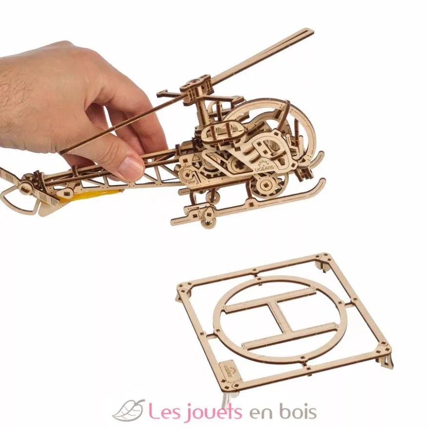 Mini Hélicoptère - Puzzle 3D mécanique en bois - Ugears