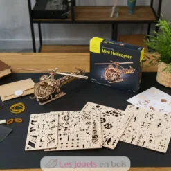 Mini Hélicoptère - Puzzle 3D mécanique en bois - Ugears