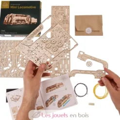 Mini locomotive - Puzzle 3D mécanique en bois - Ugears