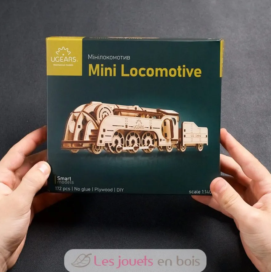 Mini locomotive - Puzzle 3D mécanique en bois - Ugears
