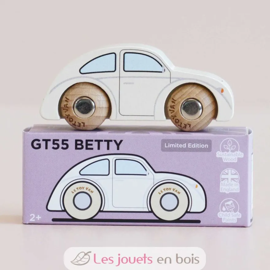 Mini voiture en bois Betty No 9 blanche - Le Toy Van