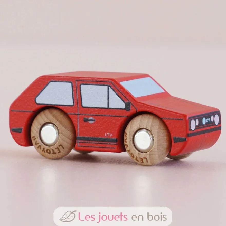 Mini voiture en bois Gary No 8 rouge - Le Toy Van
