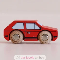 Mini voiture en bois Gary No 8 rouge - Le Toy Van