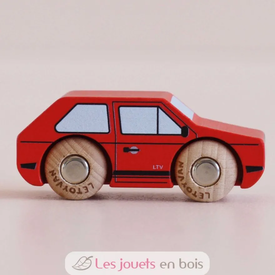 Mini voiture en bois Gary No 8 rouge - Le Toy Van