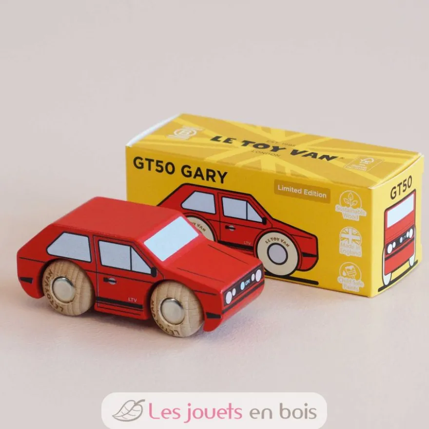 Mini voiture en bois Gary No 8 rouge - Le Toy Van