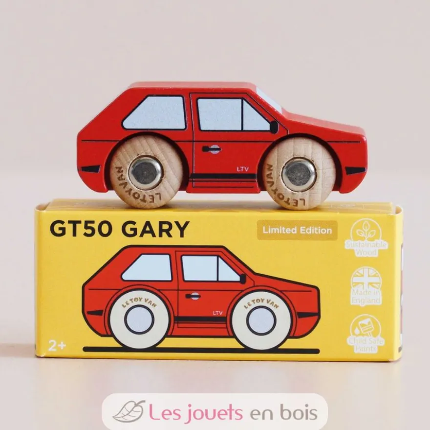 Mini voiture en bois Gary No 8 rouge - Le Toy Van