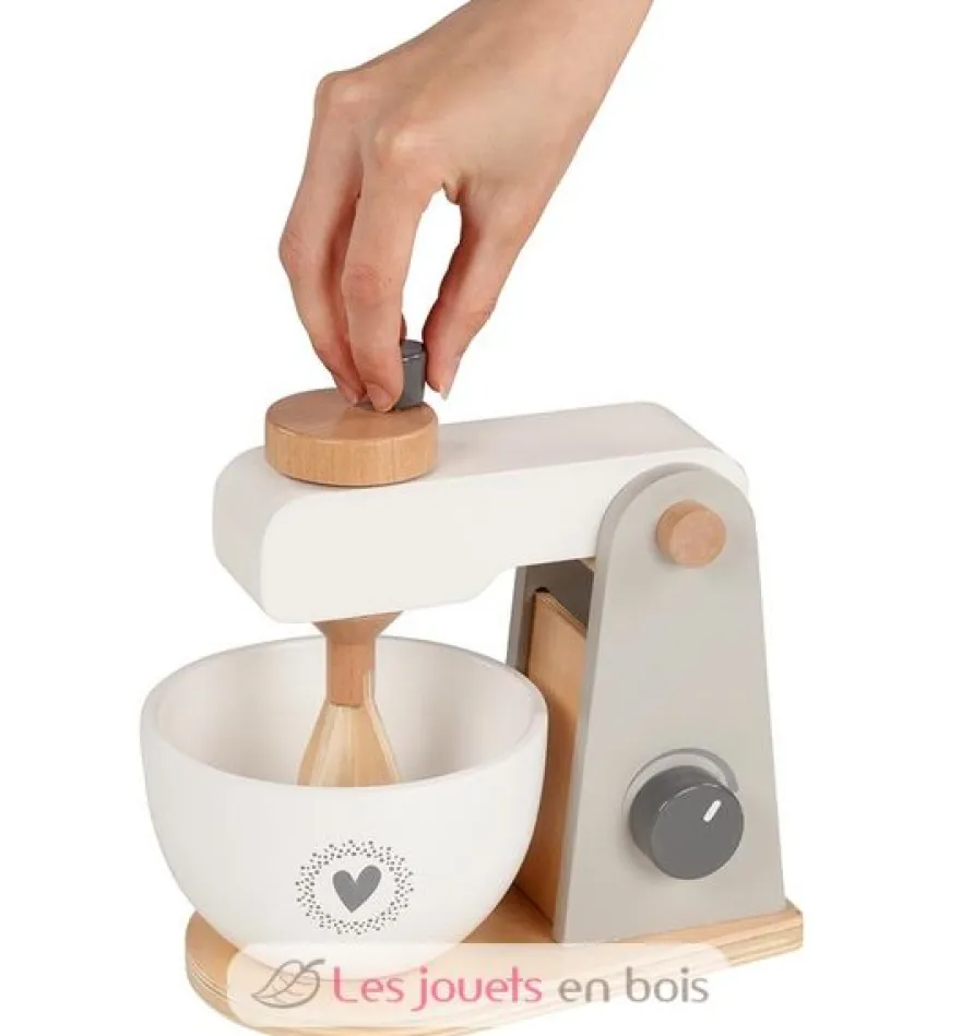 Mixeur en bois blanc et gris - Goki