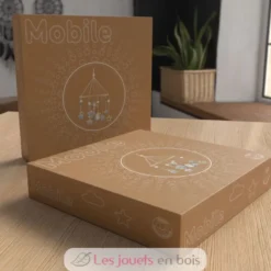 Mobile Le chat rêveur en bois et feutrine - Ulysse