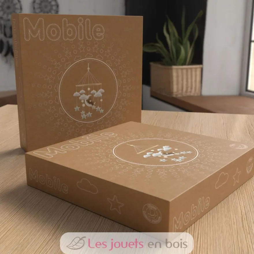 Mobile L'ourson rêveur en bois et feutrine - Ulysse