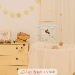 Mobile L'ourson rêveur en bois et feutrine - Ulysse