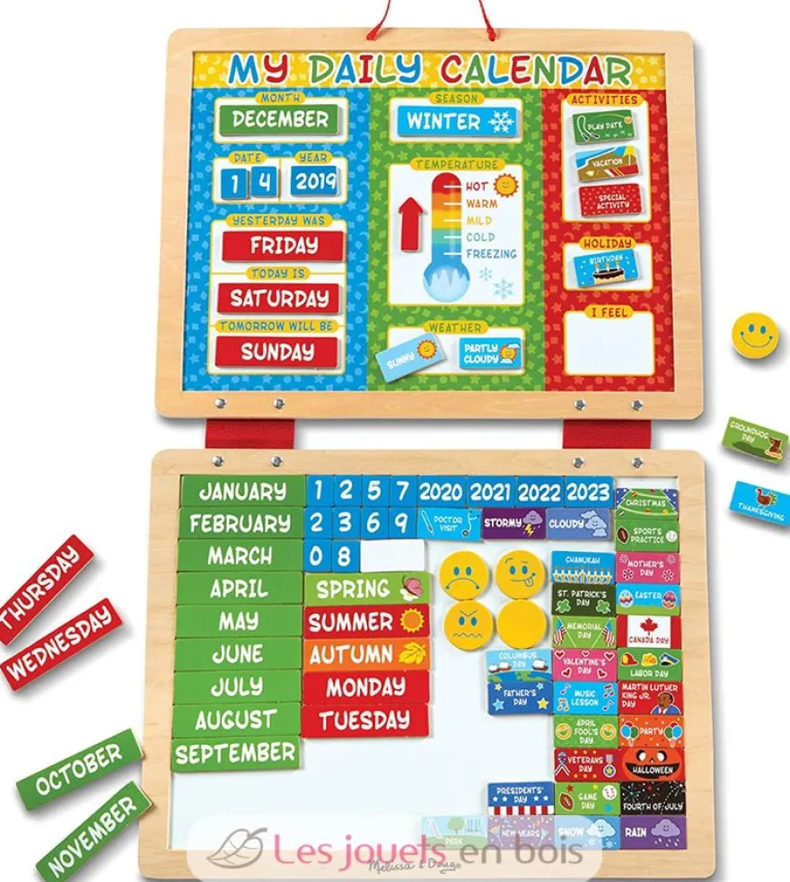 Mon calendrier journalier magnétique en anglais - Melissa & Doug