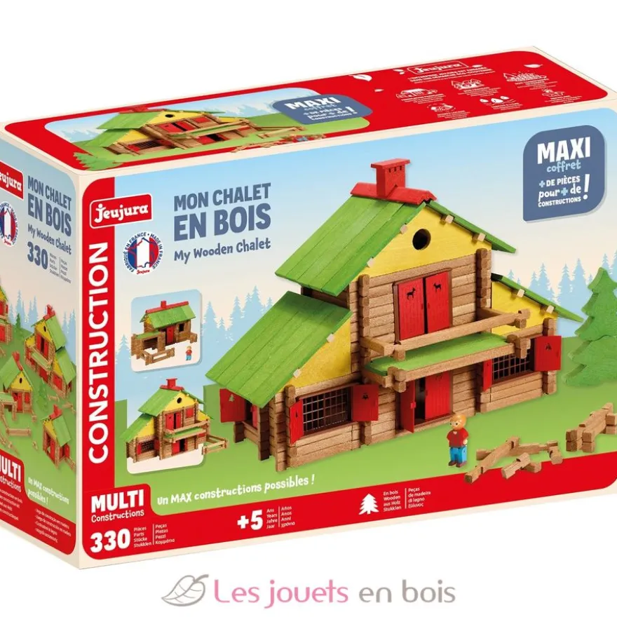 Mon chalet en bois 330 pièces - Jeu de construction - Fabriqué en France - Jeujura