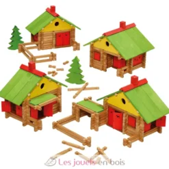 Mon chalet en bois 130 pièces - Jeu de construction - Fabriqué en France - Jeujura