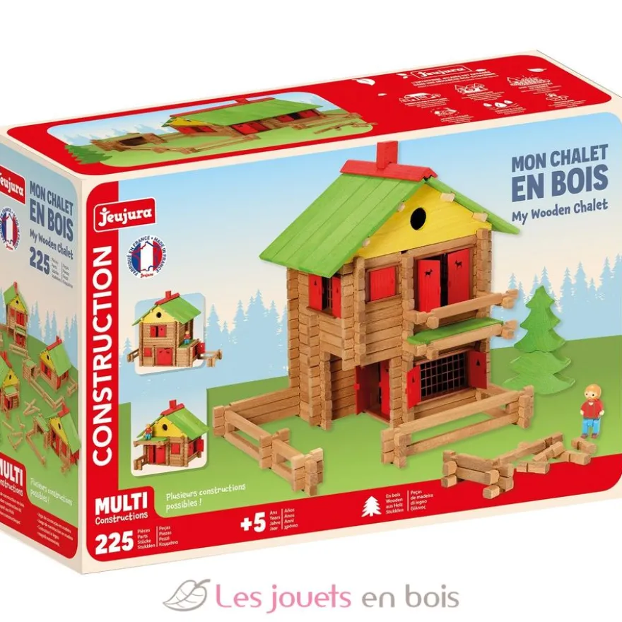 Mon chalet en bois 225 pièces - Jeu de construction - Fabriqué en France - Jeujura