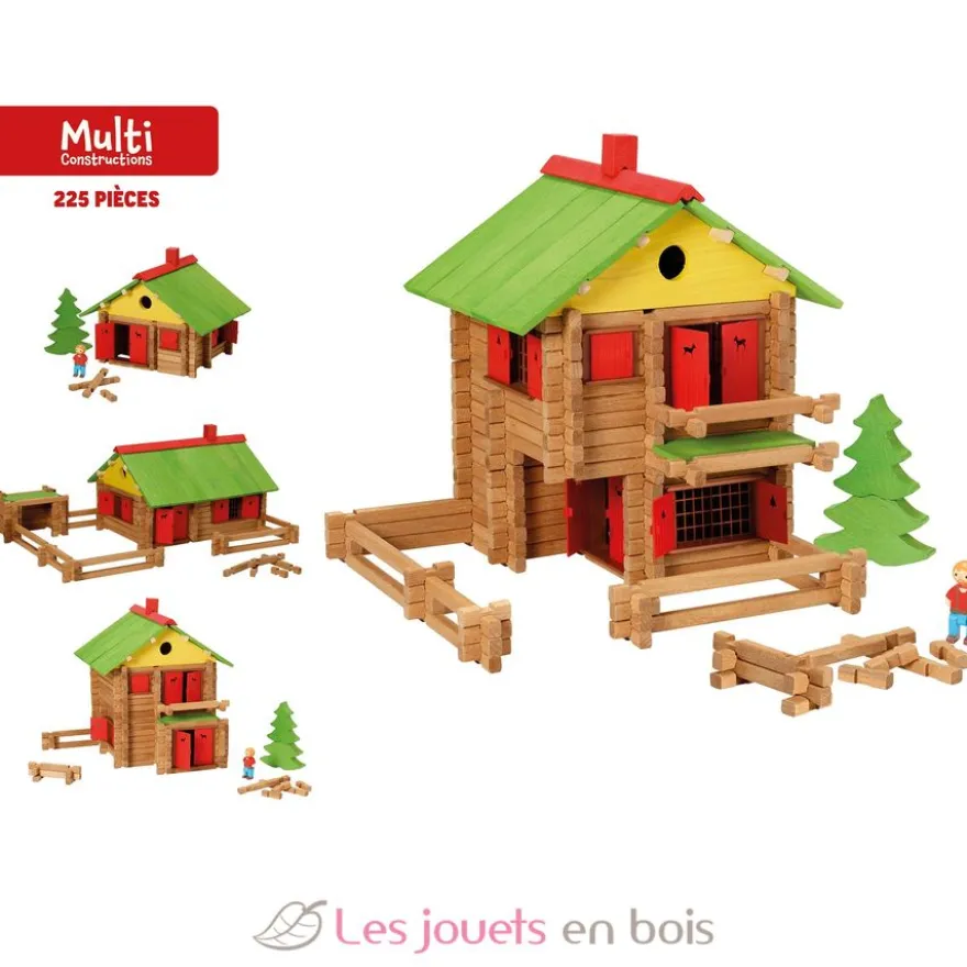 Mon chalet en bois 225 pièces - Jeu de construction - Fabriqué en France - Jeujura