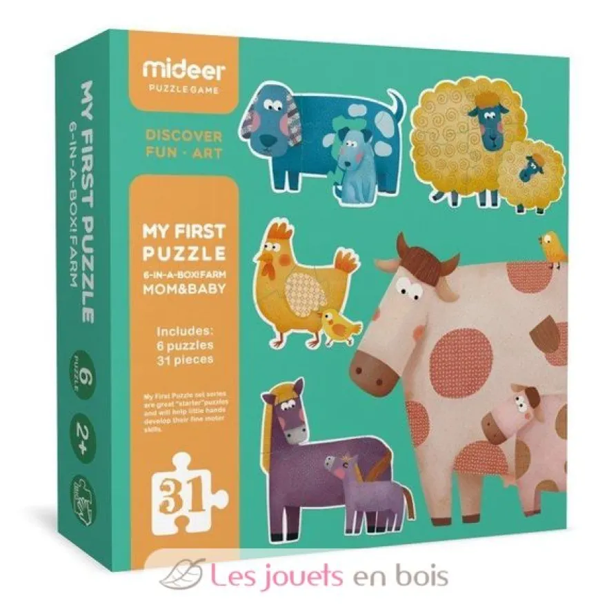 Mon 1er puzzle animaux et leurs petits - Mideer