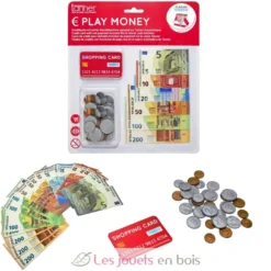 Monnaie factice en euros pour jouer - Plastique, papier, carton - Tanner