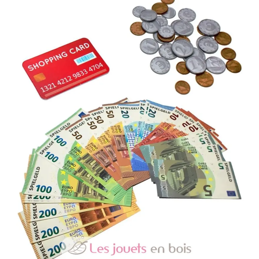 Monnaie factice en euros pour jouer - Plastique, papier, carton - Tanner