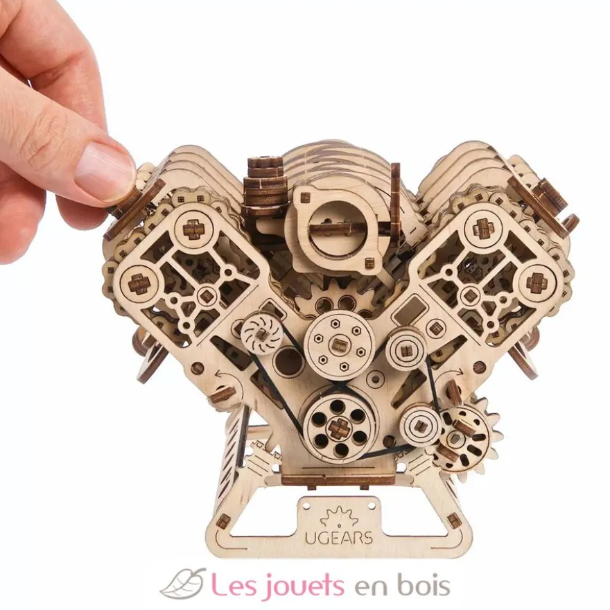 Moteur V8 - Puzzle 3D mécanique en bois - Ugears