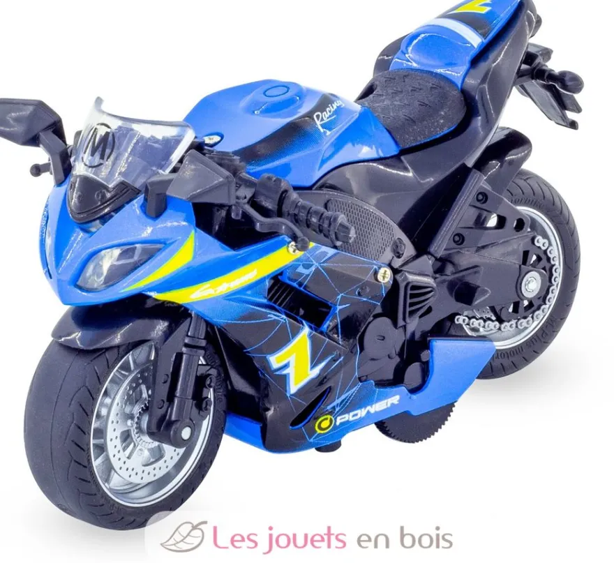 Moto miniature à friction bleu Ulysse
