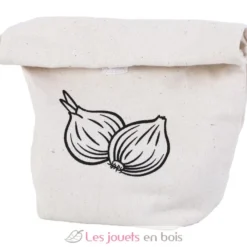 Oignons en bois à couper dans un sac en coton - Tanner