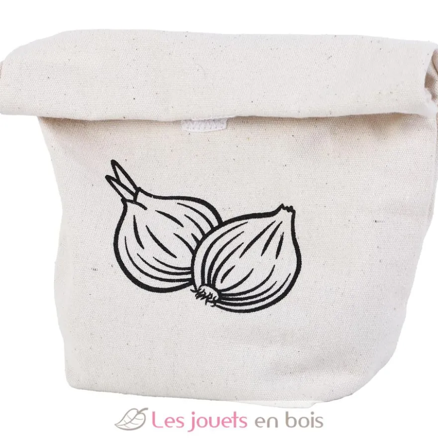 Oignons en bois à couper dans un sac en coton - Tanner