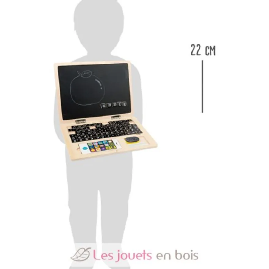 Ordinateur portable en bois avec tableau aimanté - Small foot