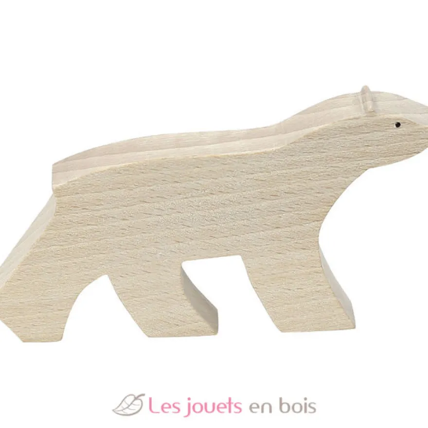 Ours blanc Pompon beige bois naturel Vilac